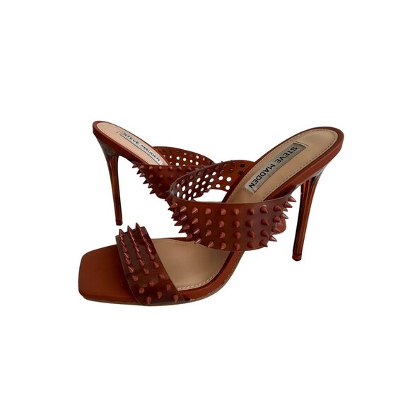 STEVE MADDEN Lunna Brown Spiked Sandals Heels Size 7 - Picture 4 of 6